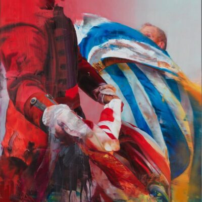 Conor Harrington - The Hunter and The Haunted, Oil on linen, 200cm x 150cm, 2018