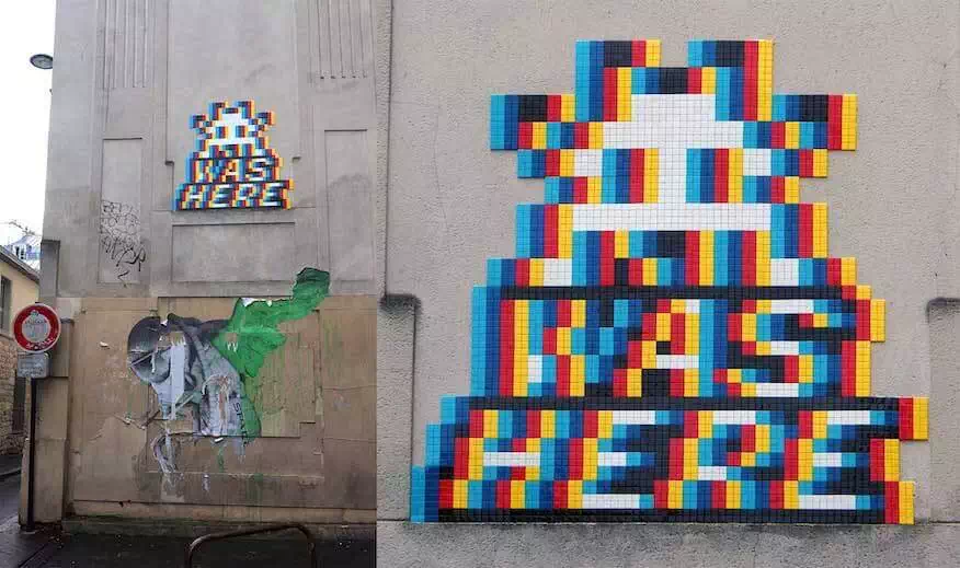Space Invader Streetart-Technik Kacheln