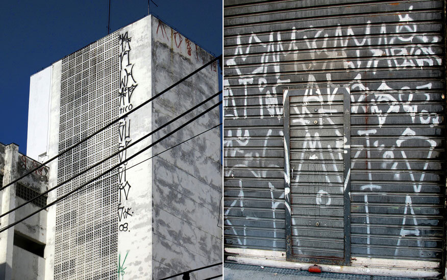 Pixacao-Graffiti in San-Paulo