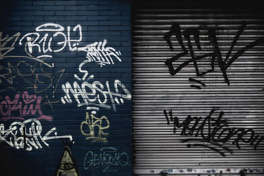 Graffiti-Regeln auf Mauer