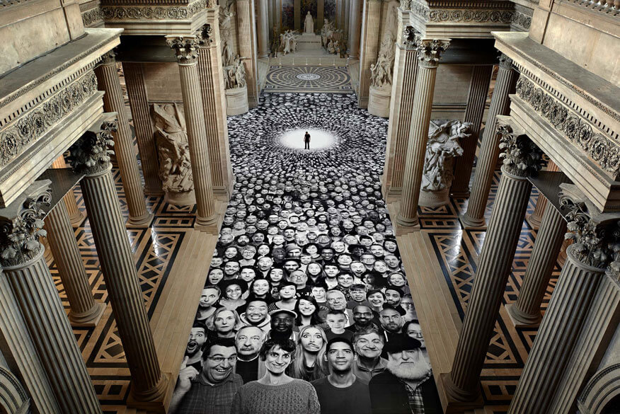 JR with Inside Out Project at the Pantheon in Paris