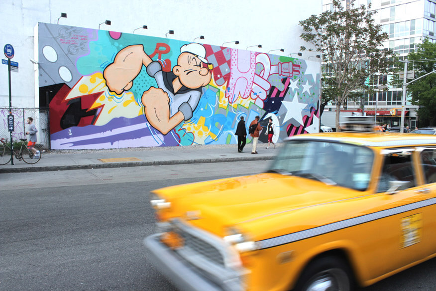 Graffiti-Characters auf einer Wand
