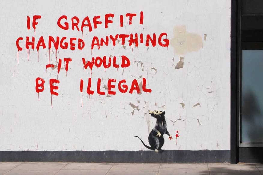 Banksy Stencil mit politischer Botschaft in London